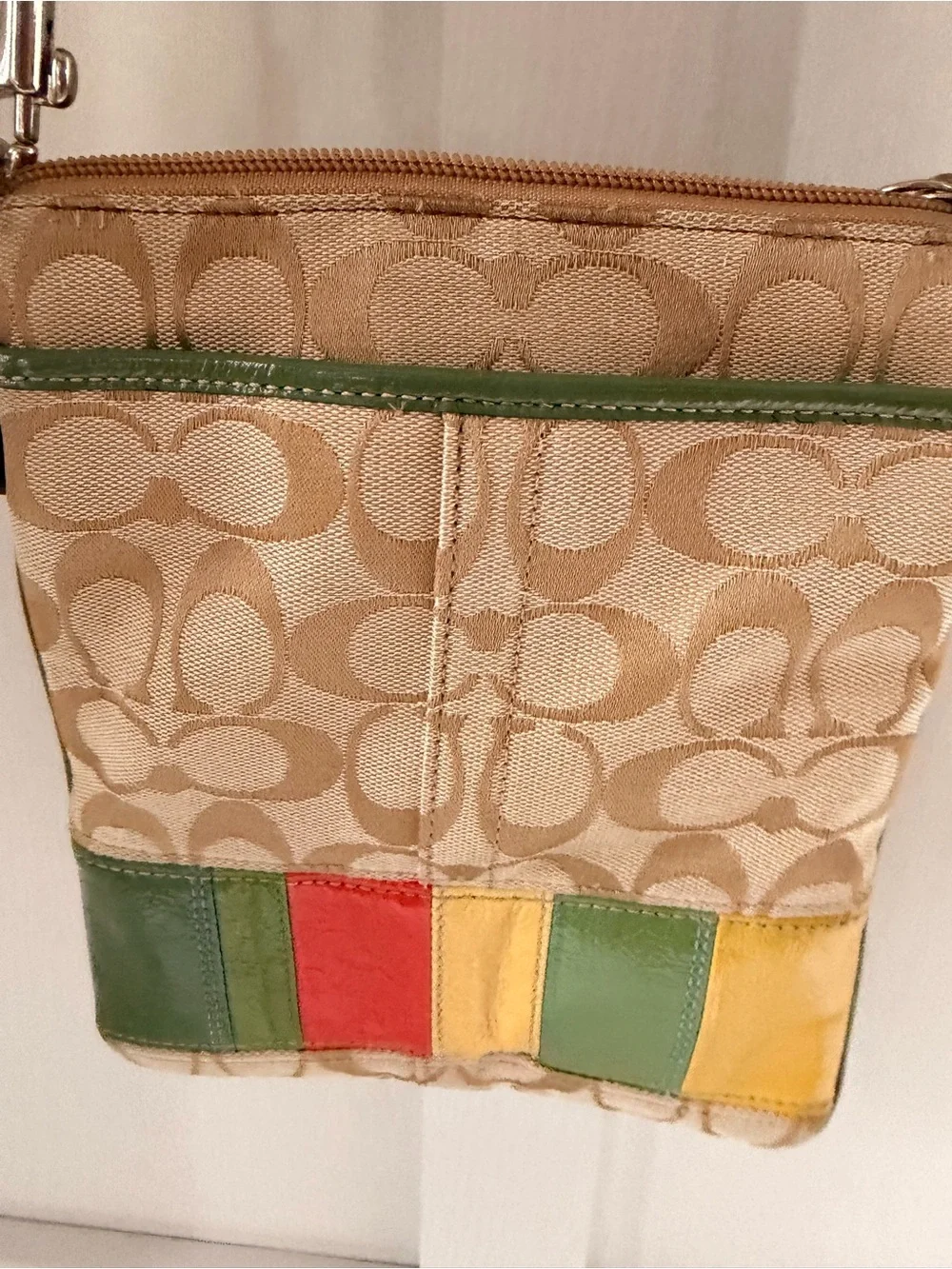 Coach Hamptons Weekend Multicolor Stripe Swingpack Crossbody (Model No. F17441)